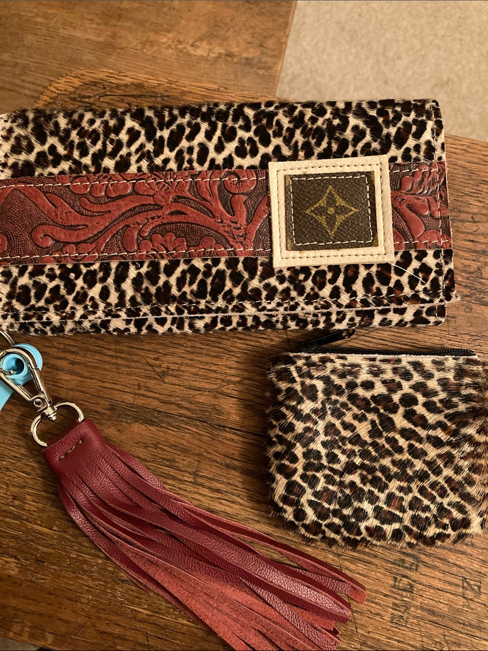 Holy Cow Couture Exclusive Collection Bandit LV Wallet, Tassel/Coin Purse Bundle